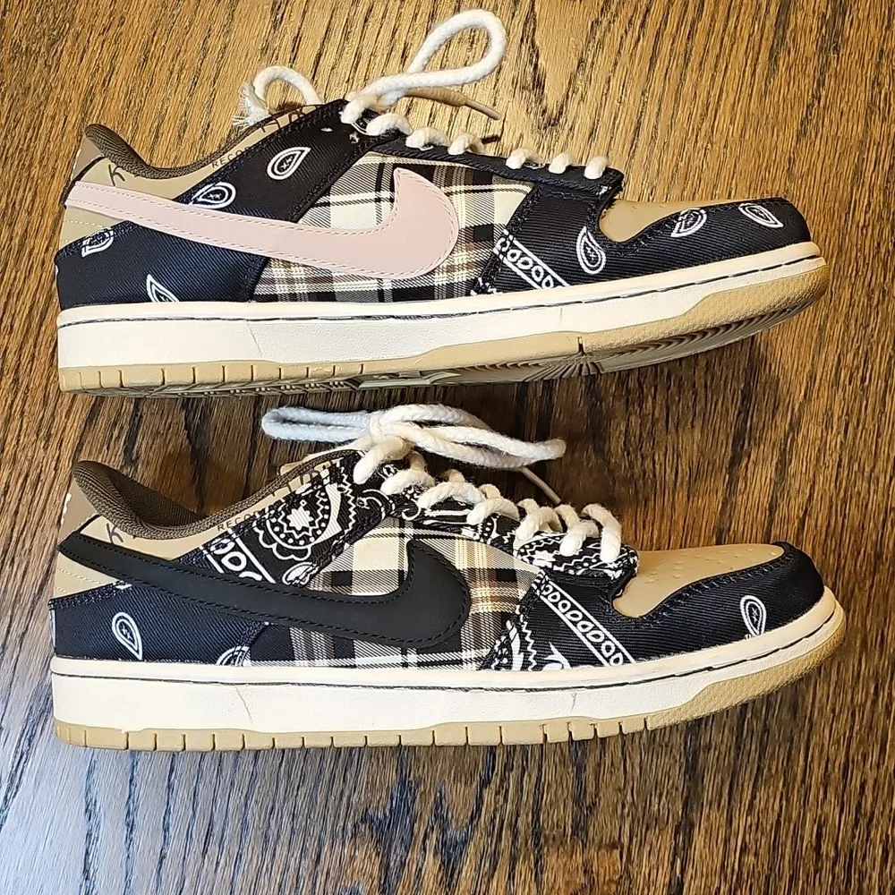 Patchwork Paisley Sneakers in Black and Tan - Picture 5 of 16